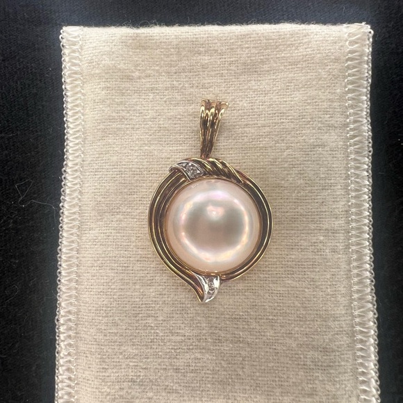 Vintage Handmade 14K Solid Yellow Gold Diamond Pendant With...